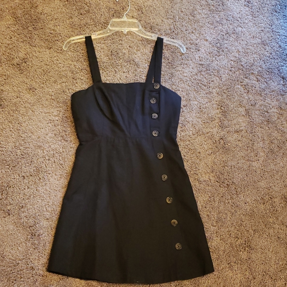 Black linen summer dress